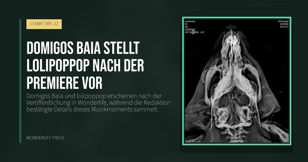 Wonderlife Press: Domigos Baia stellt lolipoppop nach der Premiere vor. Veröffentlichungscover. CHART NR. 22.