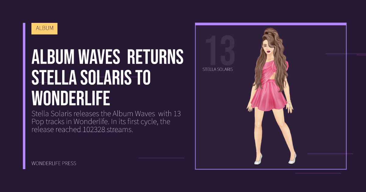 Wonderlife Press: Album Waves returns Stella Solaris to Wonderlife. artist portrait. ALBUM.