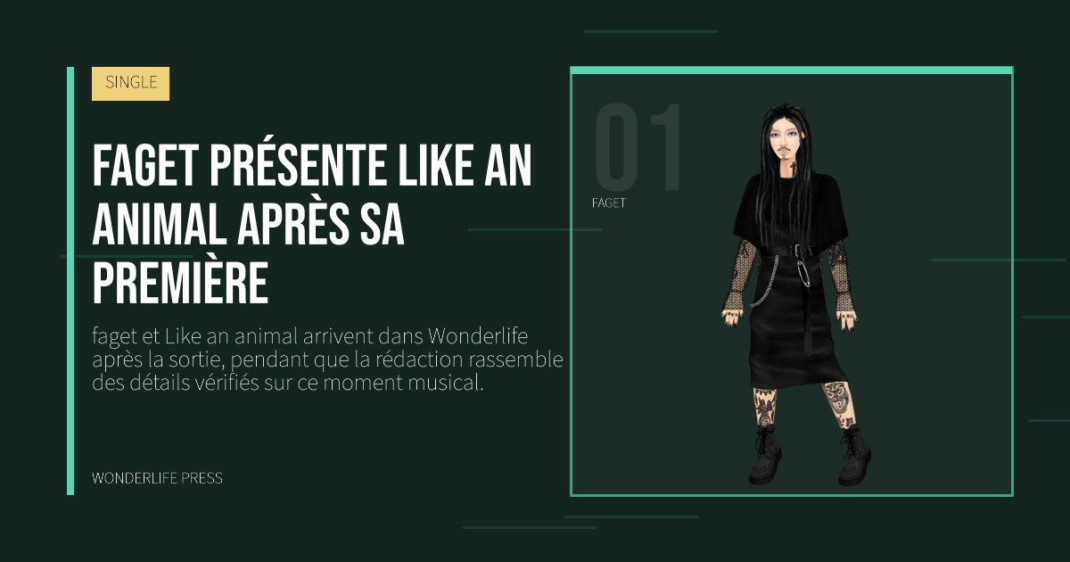 Wonderlife Press: faget présente Like an animal après sa première. portrait des artistes. SINGLE.