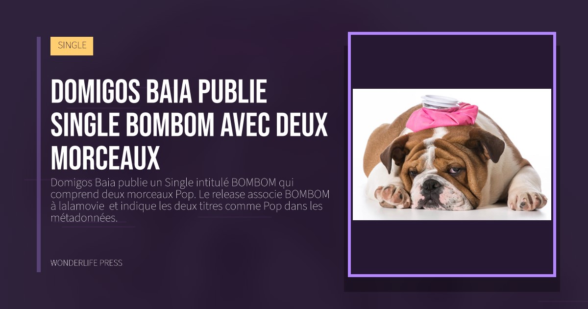 Wonderlife Press: Domigos Baia publie Single BOMBOM avec deux morceaux. pochette de la sortie. SINGLE.