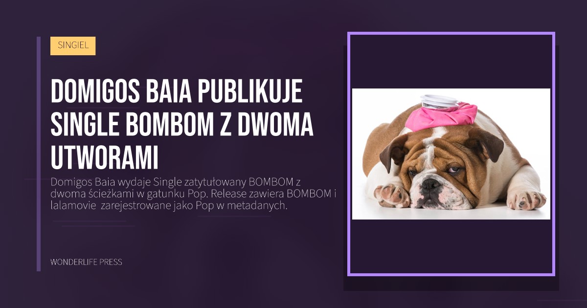 Wonderlife Press: Domigos Baia publikuje Single BOMBOM z dwoma utworami. okładka wydawnictwa. SINGIEL.