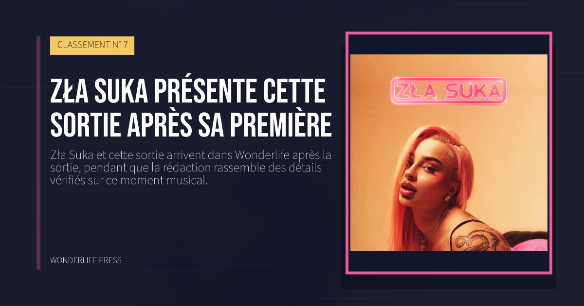 Wonderlife Press: Zła Suka présente cette sortie après sa première. pochette de la sortie. CLASSEMENT N° 7.