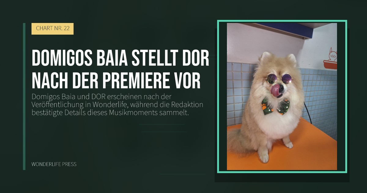 Wonderlife Press: Domigos Baia stellt DOR nach der Premiere vor. Veröffentlichungscover. CHART NR. 22.