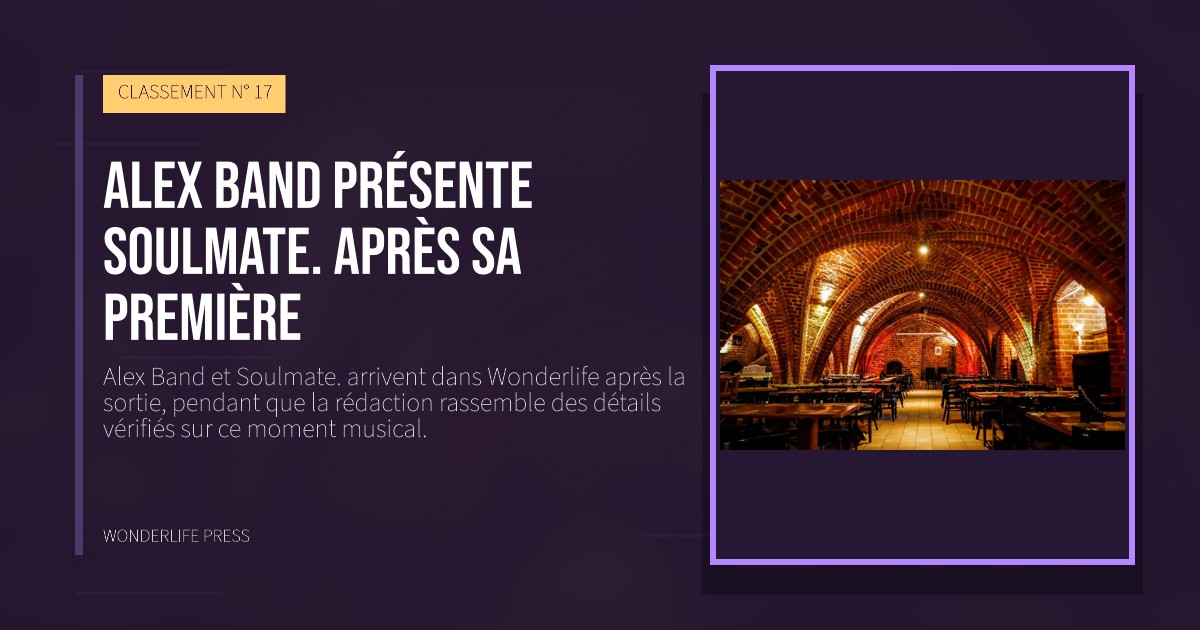 Wonderlife Press: Alex Band présente Soulmate. après sa première. pochette de la sortie. CLASSEMENT N° 17.