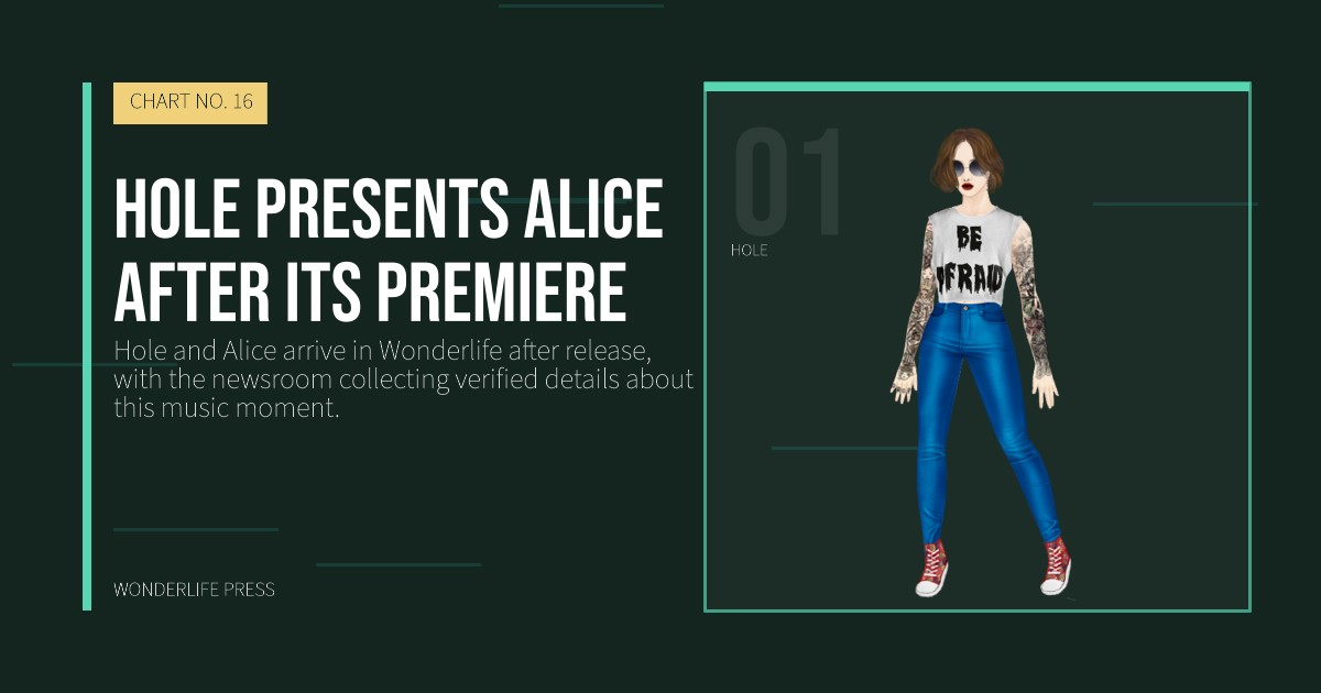 Wonderlife Press: Hole presents Alice after its premiere. artist portrait. CHART NO. 16.