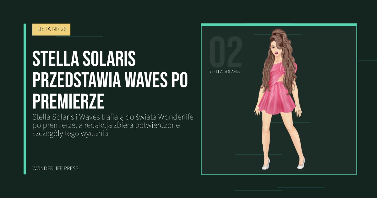 Wonderlife Press: Stella Solaris przedstawia Waves po premierze. portret artystów. LISTA NR 26.