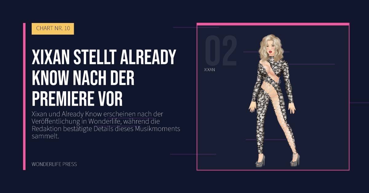 Wonderlife Press: Xixan stellt Already Know nach der Premiere vor. Künstlerporträt. CHART NR. 10.