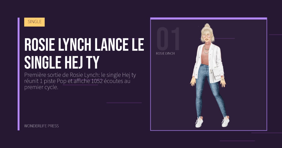 Wonderlife Press: Rosie Lynch lance le single Hej ty. portrait des artistes. SINGLE.