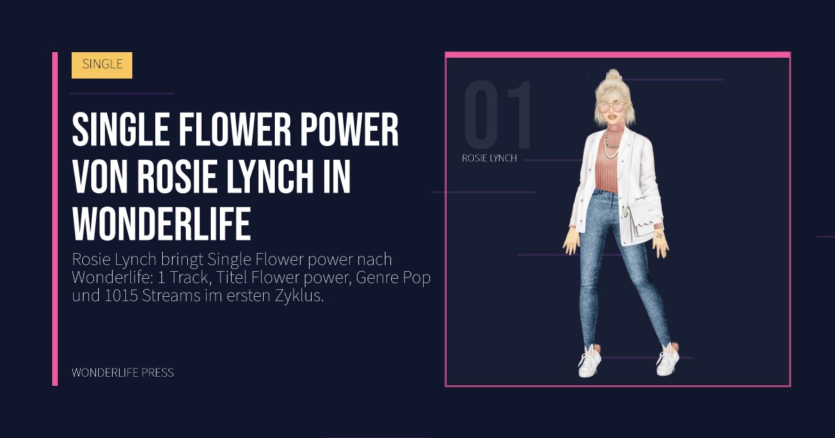 Wonderlife Press: Single Flower power von Rosie Lynch in Wonderlife. Künstlerporträt. SINGLE.