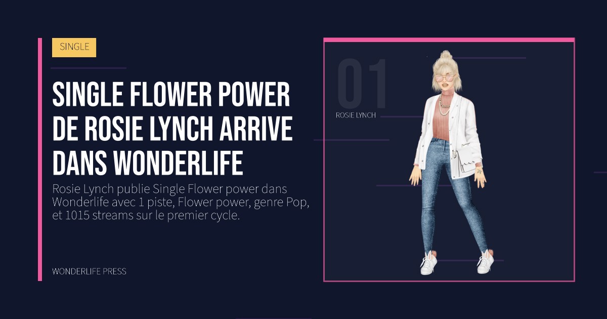 Wonderlife Press: Single Flower power de Rosie Lynch arrive dans Wonderlife. portrait des artistes. SINGLE.