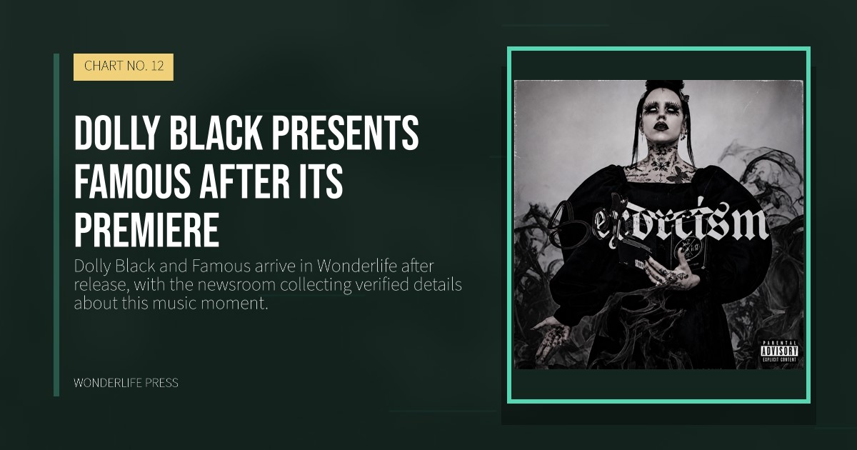 Wonderlife Press: Dolly Black presents Famous after its premiere. release artwork. CHART NO. 12.