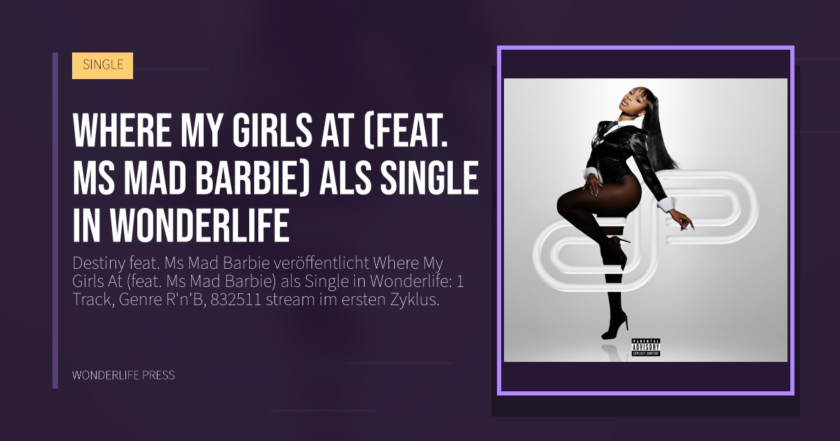 Wonderlife Press: Where My Girls At (feat. Ms Mad Barbie) als Single in Wonderlife. Veröffentlichungscover. SINGLE.