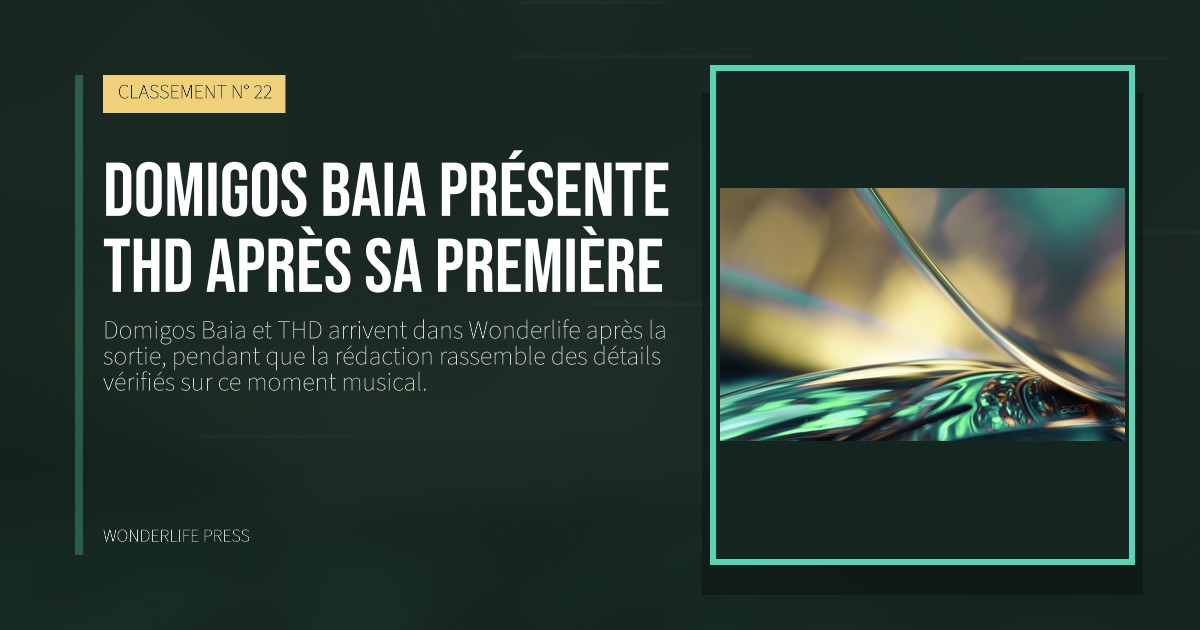 Wonderlife Press: Domigos Baia présente THD après sa première. pochette de la sortie. CLASSEMENT N° 22.