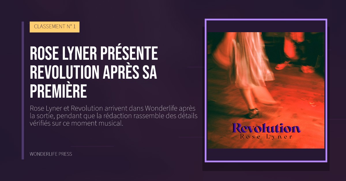 Wonderlife Press: Rose Lyner présente Revolution après sa première. pochette de la sortie. CLASSEMENT N° 1.