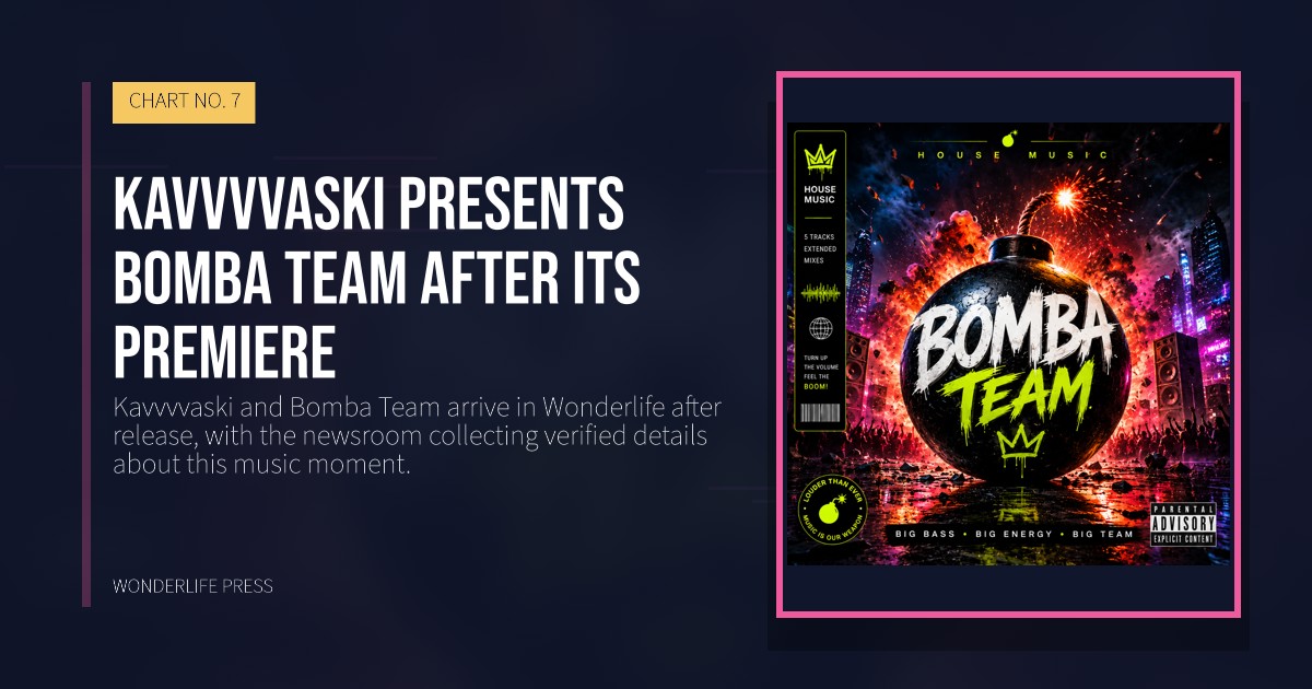 Wonderlife Press: Kavvvvaski presents Bomba Team after its premiere. release artwork. CHART NO. 7.