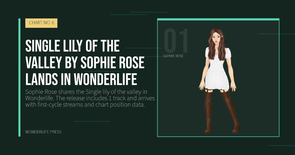 Wonderlife Press: Single lily of the valley by Sophie Rose lands in Wonderlife. artist portrait. CHART NO. 6.
