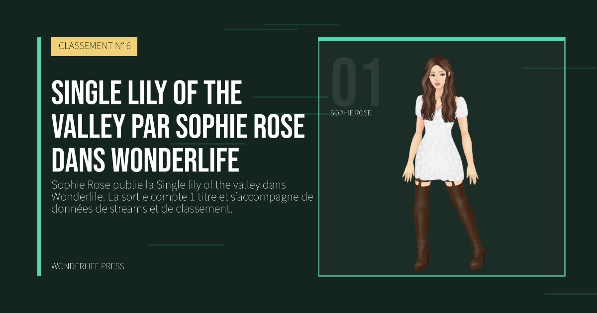 Wonderlife Press: Single lily of the valley par Sophie Rose dans Wonderlife. portrait des artistes. CLASSEMENT N° 6.