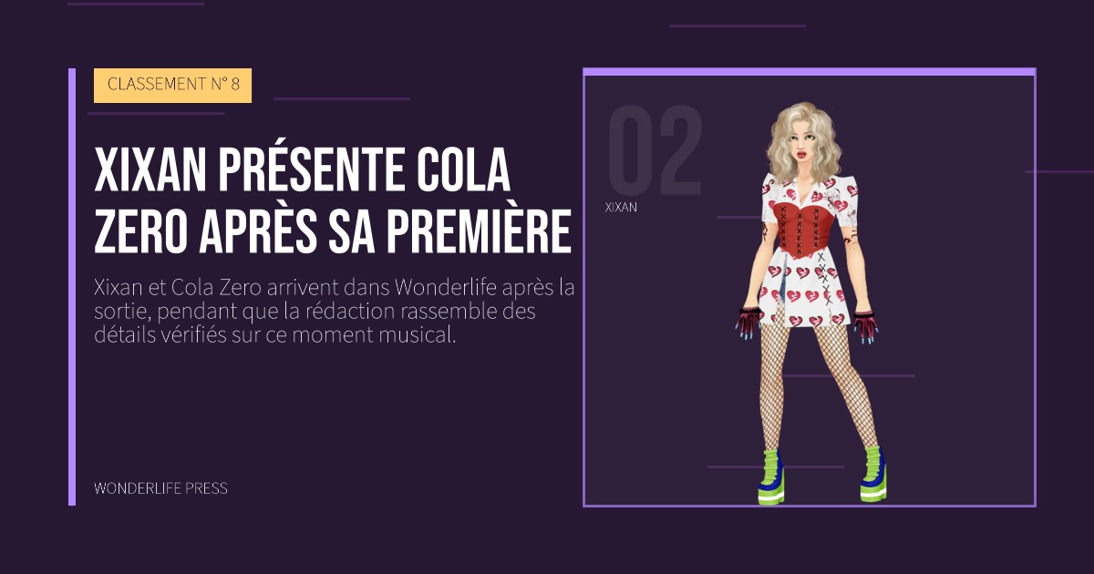 Wonderlife Press: Xixan présente Cola Zero après sa première. portrait des artistes. CLASSEMENT N° 8.