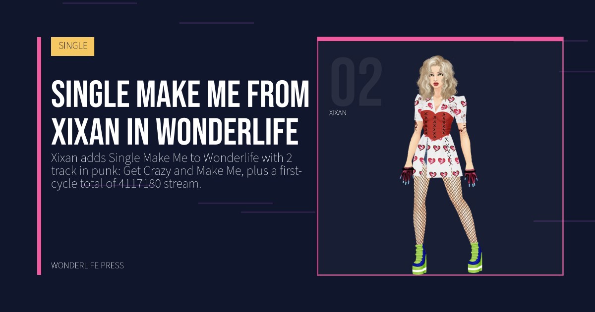Wonderlife Press: Single Make Me from Xixan in Wonderlife. artist portrait. SINGLE.