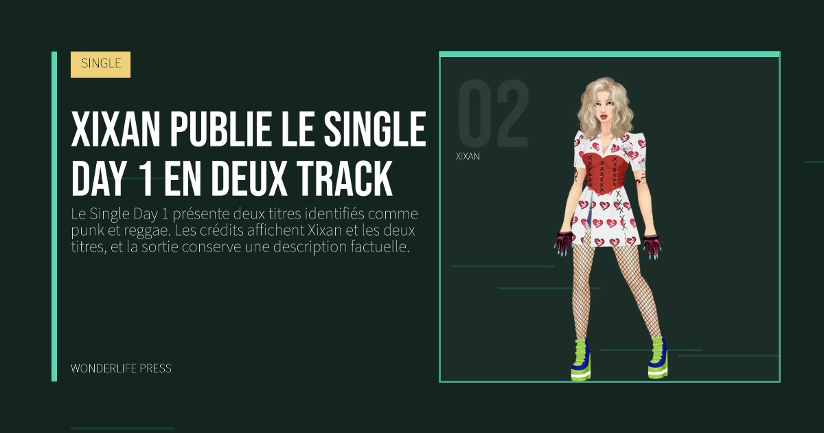 Wonderlife Press: Xixan publie le Single Day 1 en deux track. portrait des artistes. SINGLE.