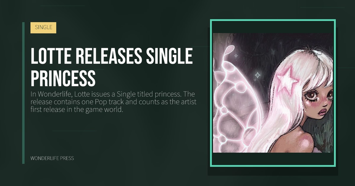 Wonderlife Press: Lotte releases Single princess. release artwork. SINGLE.