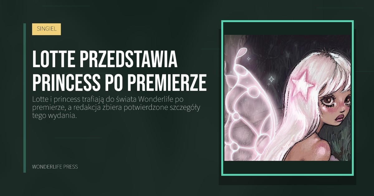 Wonderlife Press: Lotte przedstawia princess po premierze. okładka wydawnictwa. SINGIEL.