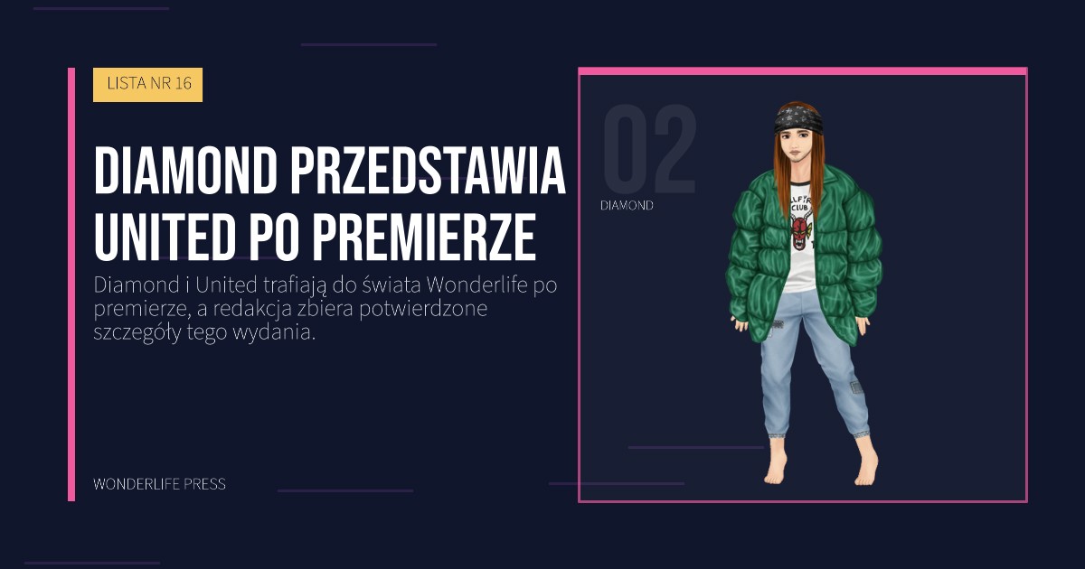 Wonderlife Press: Diamond przedstawia United po premierze. portret artystów. LISTA NR 16.