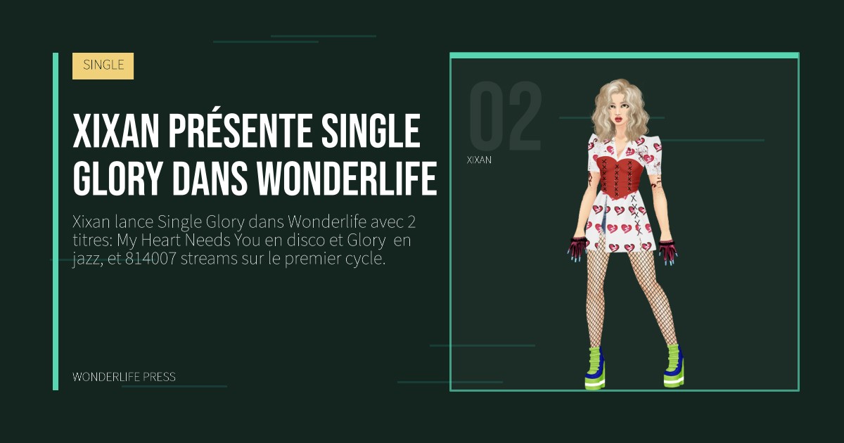 Wonderlife Press: Xixan présente Single Glory dans Wonderlife. portrait des artistes. SINGLE.