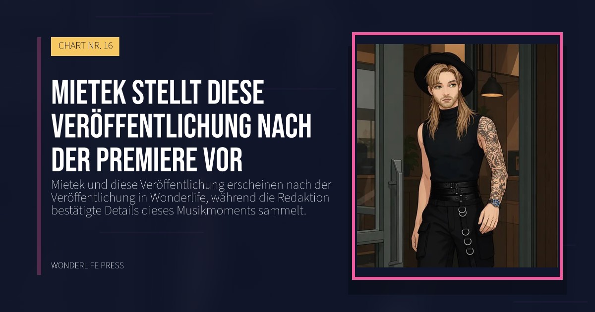 Wonderlife Press: Mietek stellt diese Veröffentlichung nach der Premiere vor. Veröffentlichungscover. CHART NR. 16.