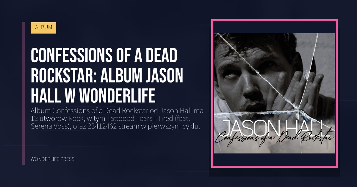 Wonderlife Press: Confessions of a Dead Rockstar: album Jason Hall w Wonderlife. okładka wydawnictwa. ALBUM.