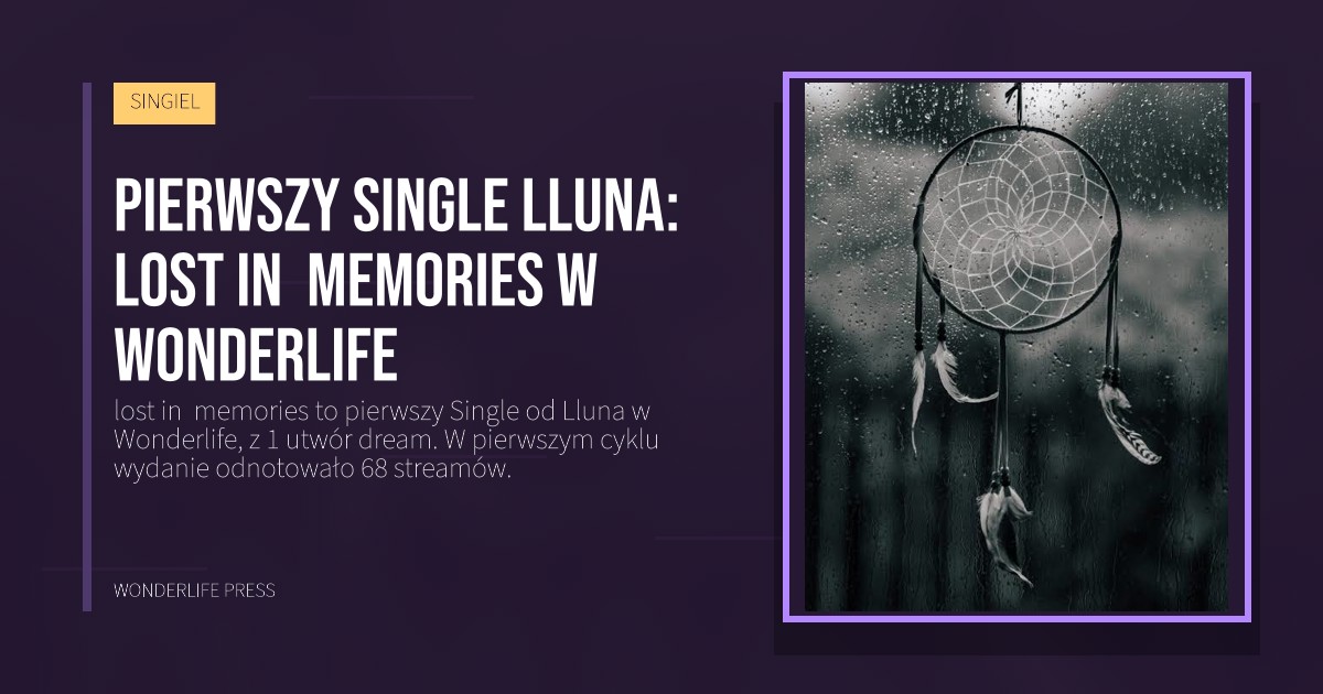 Wonderlife Press: Pierwszy single Lluna: lost in  memories w Wonderlife. okładka wydawnictwa. SINGIEL.