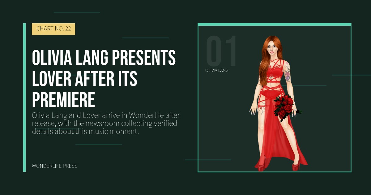 Wonderlife Press: Olivia Lang presents Lover after its premiere. artist portrait. CHART NO. 22.