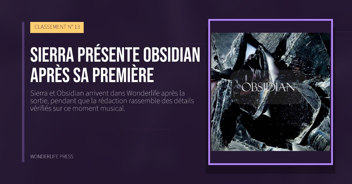 Wonderlife Press: Sierra présente Obsidian après sa première. pochette de la sortie. CLASSEMENT N° 13.