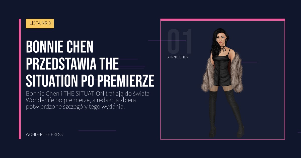Wonderlife Press: Bonnie Chen przedstawia THE SITUATION po premierze. portret artystów. LISTA NR 8.