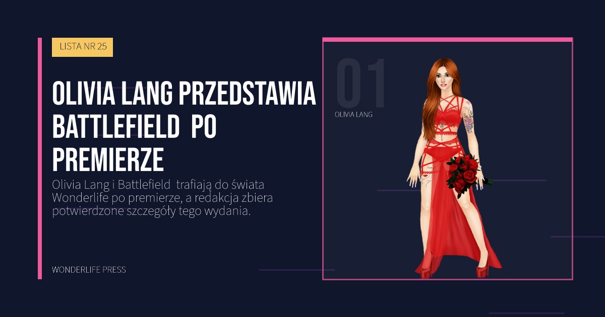Wonderlife Press: Olivia Lang przedstawia Battlefield po premierze. portret artystów. LISTA NR 25.