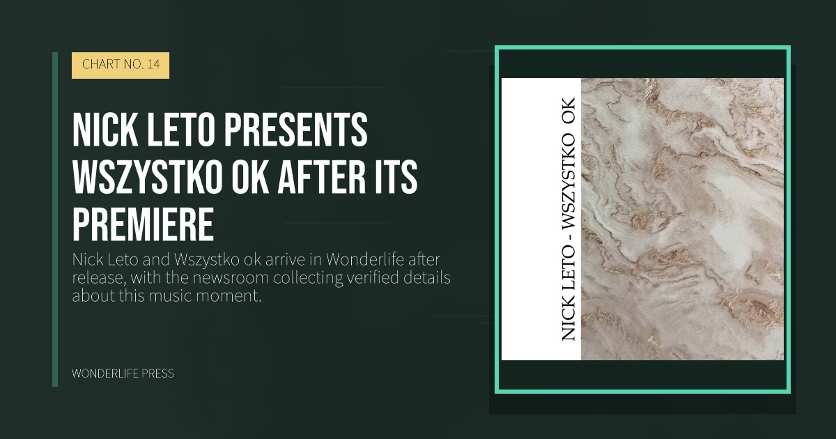 Wonderlife Press: Nick Leto presents Wszystko ok after its premiere. release artwork. CHART NO. 14.