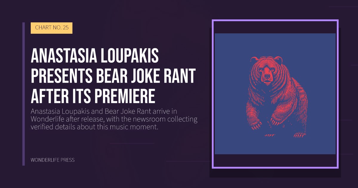 Wonderlife Press: Anastasia Loupakis presents Bear Joke Rant after its premiere. release artwork. CHART NO. 25.