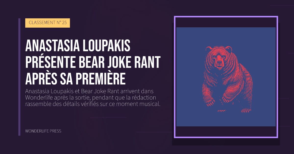 Wonderlife Press: Anastasia Loupakis présente Bear Joke Rant après sa première. pochette de la sortie. CLASSEMENT N° 25.
