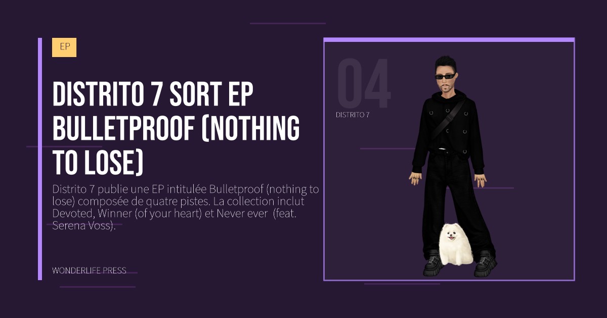 Wonderlife Press: Distrito 7 sort EP Bulletproof (nothing to lose). portrait des artistes. EP.