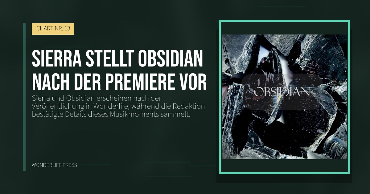 Wonderlife Press: Sierra stellt Obsidian nach der Premiere vor. Veröffentlichungscover. CHART NR. 13.