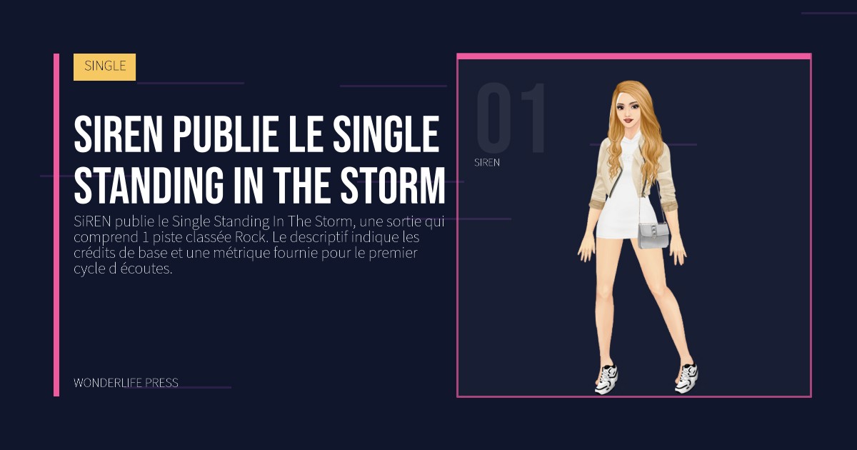 Wonderlife Press: SiREN publie le Single Standing In The Storm. portrait des artistes. SINGLE.