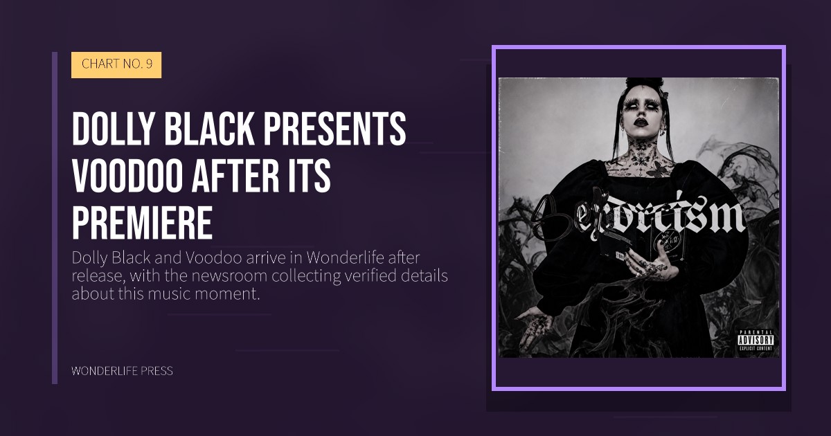 Wonderlife Press: Dolly Black presents Voodoo after its premiere. release artwork. CHART NO. 9.