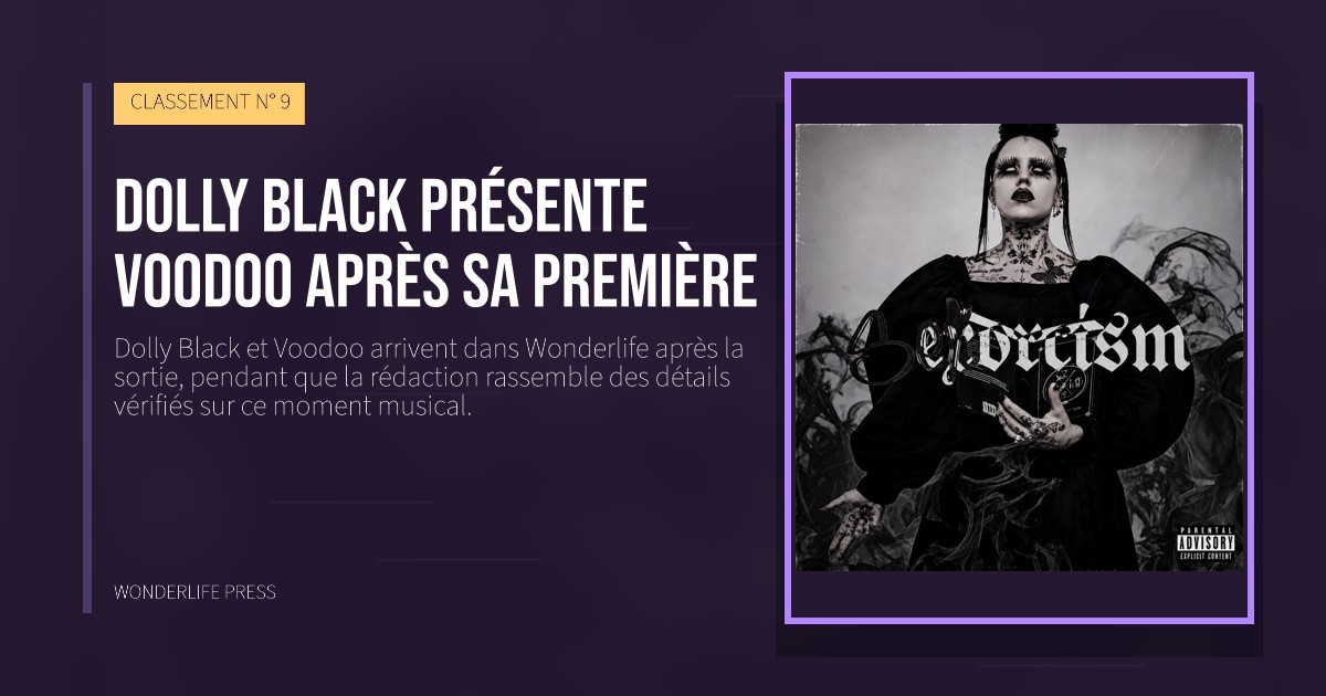 Wonderlife Press: Dolly Black présente Voodoo après sa première. pochette de la sortie. CLASSEMENT N° 9.
