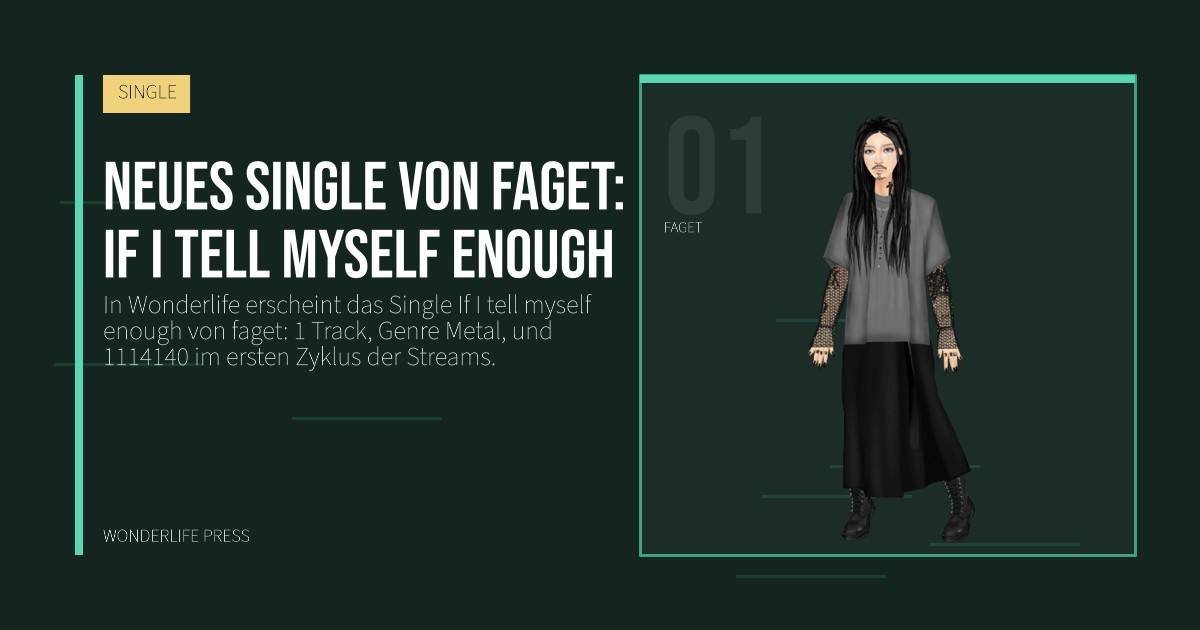 Wonderlife Press: Neues single von faget: If I tell myself enough. Künstlerporträt. SINGLE.