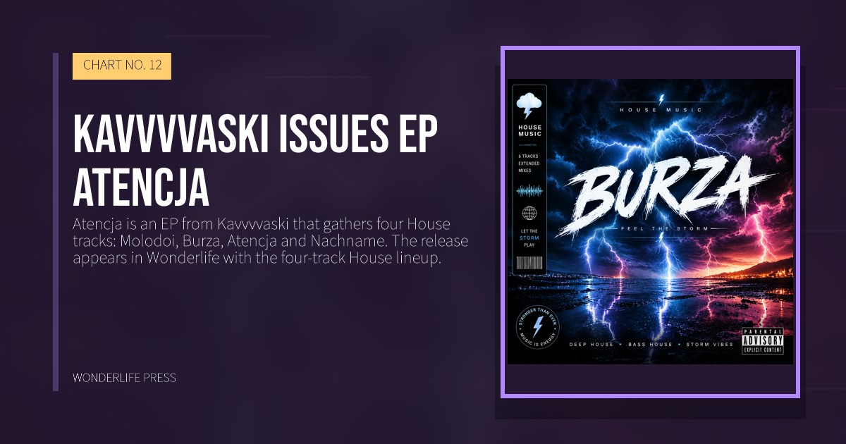 Wonderlife Press: Kavvvvaski issues ep Atencja. release artwork. CHART NO. 12.