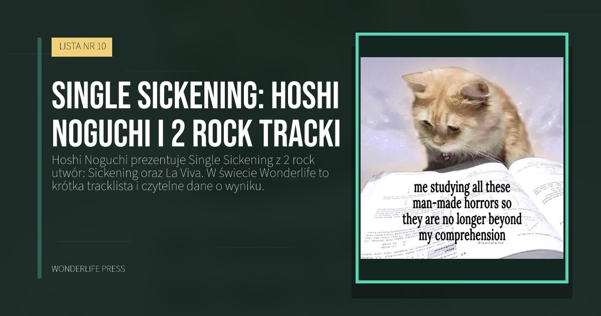 Wonderlife Press: Single Sickening: Hoshi Noguchi i 2 rock tracki. okładka wydawnictwa. LISTA NR 10.