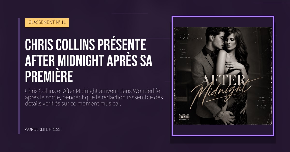Wonderlife Press: Chris Collins présente After Midnight après sa première. pochette de la sortie. CLASSEMENT N° 11.