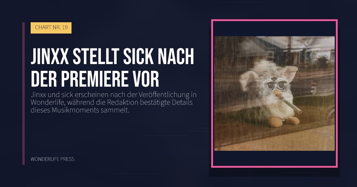 Wonderlife Press: Jinxx stellt sick nach der Premiere vor. Veröffentlichungscover. CHART NR. 19.