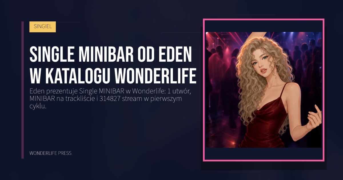 Wonderlife Press: Single MINIBAR od Eden w katalogu Wonderlife. okładka wydawnictwa. SINGIEL.