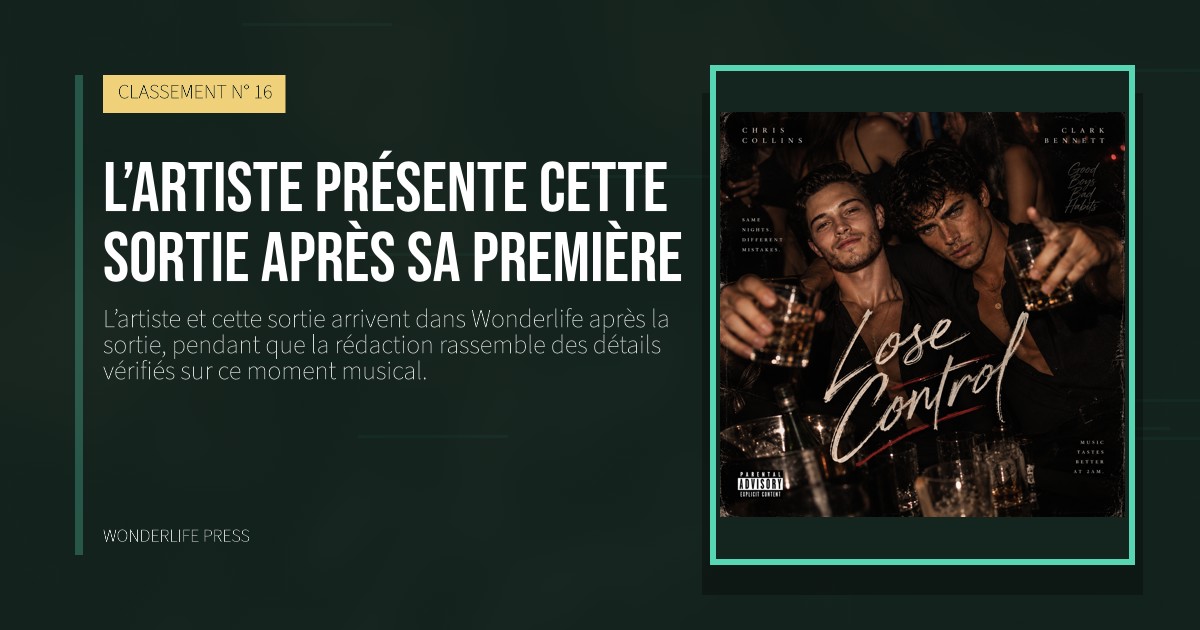 Wonderlife Press: L’artiste présente cette sortie après sa première. pochette de la sortie. CLASSEMENT N° 16.